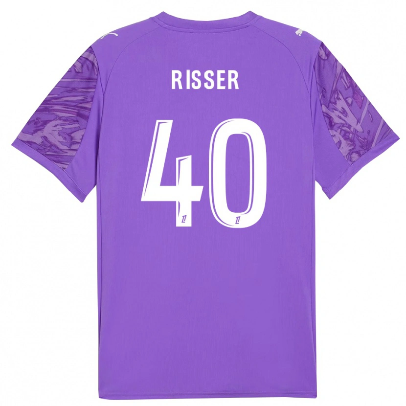 Danxen Donna Robin Risser #40 Maglia Gara Portiere Lilla Bianco 2025/26 Maglietta