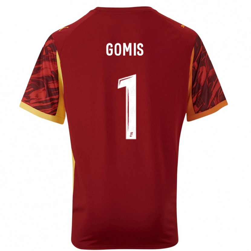 Danxen Donna Ibrahim Gomis #1 Maglia Gara Portiere Borgogna Marrone 2025/26 Maglietta
