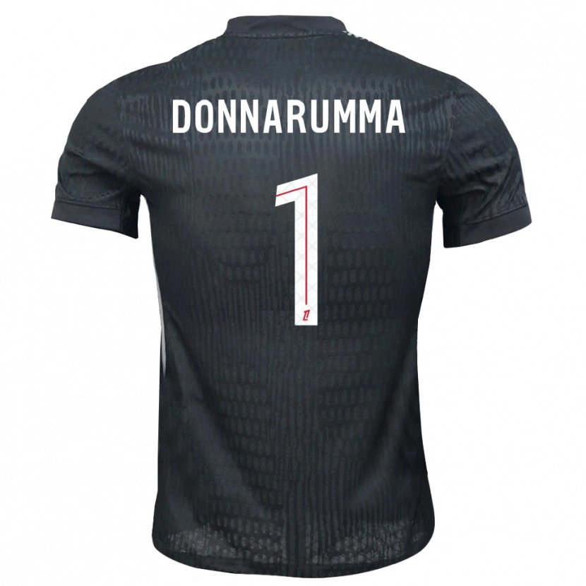 Danxen Donna Gianluigi Donnarumma #1 Maglia Gara Portiere Grigio Scuro Nero 2025/26 Maglietta
