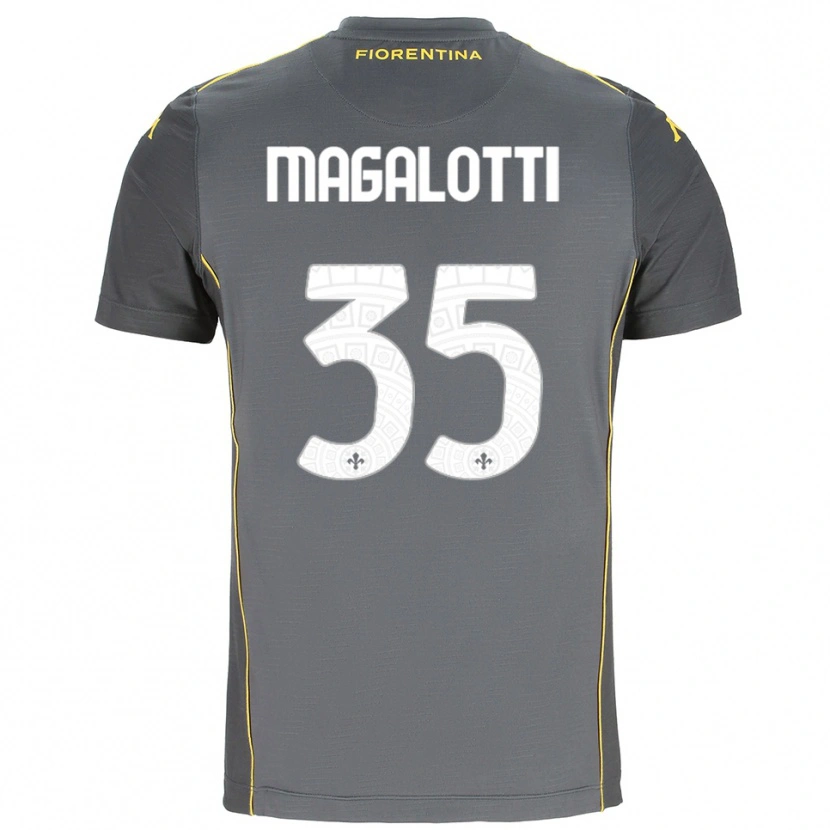 Danxen Donna Mattia Magalotti #35 Maglia Gara Portiere Grigio Scuro Giallo 2025/26 Maglietta