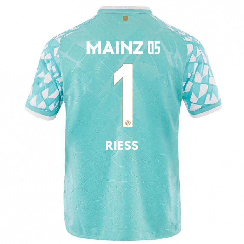 Danxen Donna Lasse Rieß #1 Maglia Gara Portiere Bianco Turchese 2025/26 Maglietta