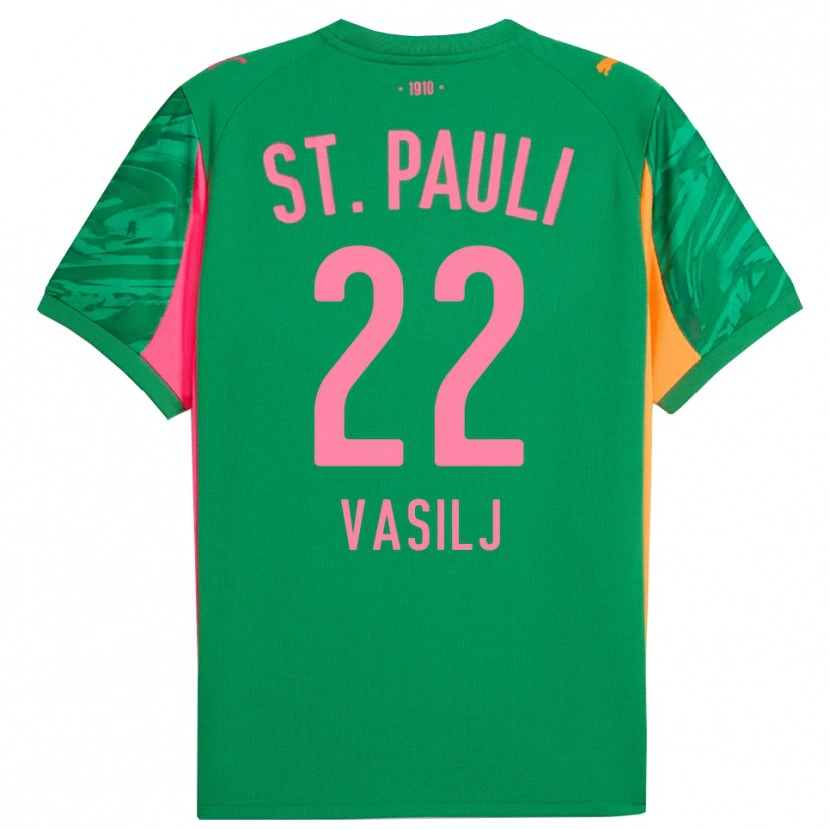 Danxen Donna Nikola Vasilj #22 Maglia Gara Portiere Verde Arancione Rosa 2025/26 Maglietta