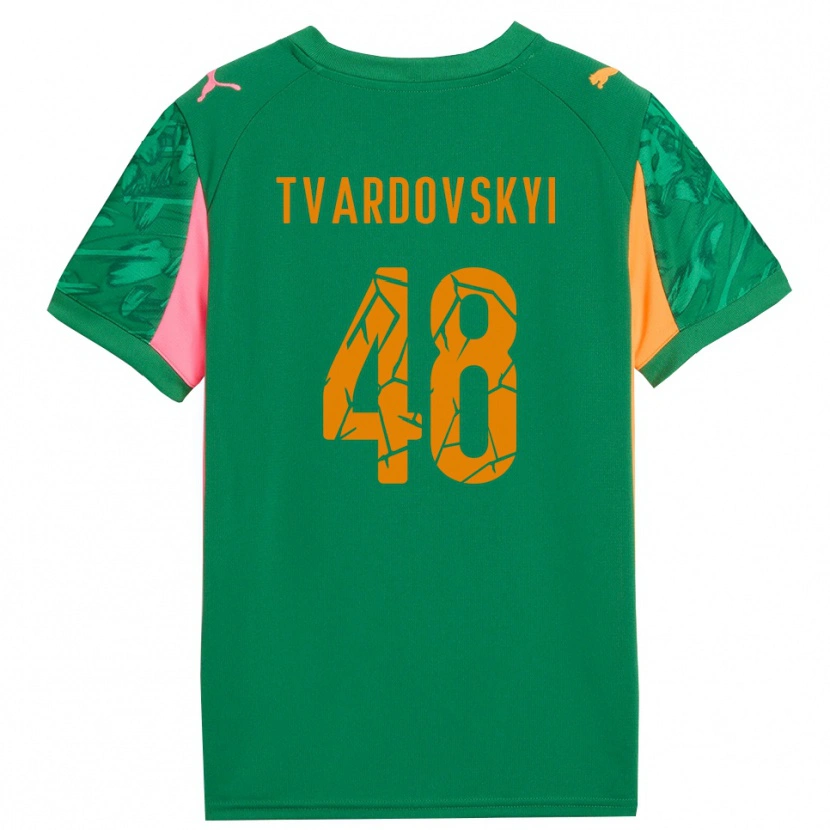 Danxen Donna Denys Tvardovskyi #48 Maglia Gara Portiere Verde Arancio Rosa 2025/26 Maglietta