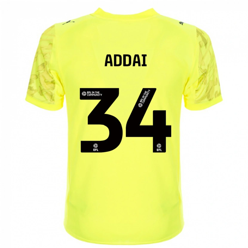 Danxen Donna Corey Addai #34 Maglia Gara Portiere Nero Giallo 2025/26 Maglietta