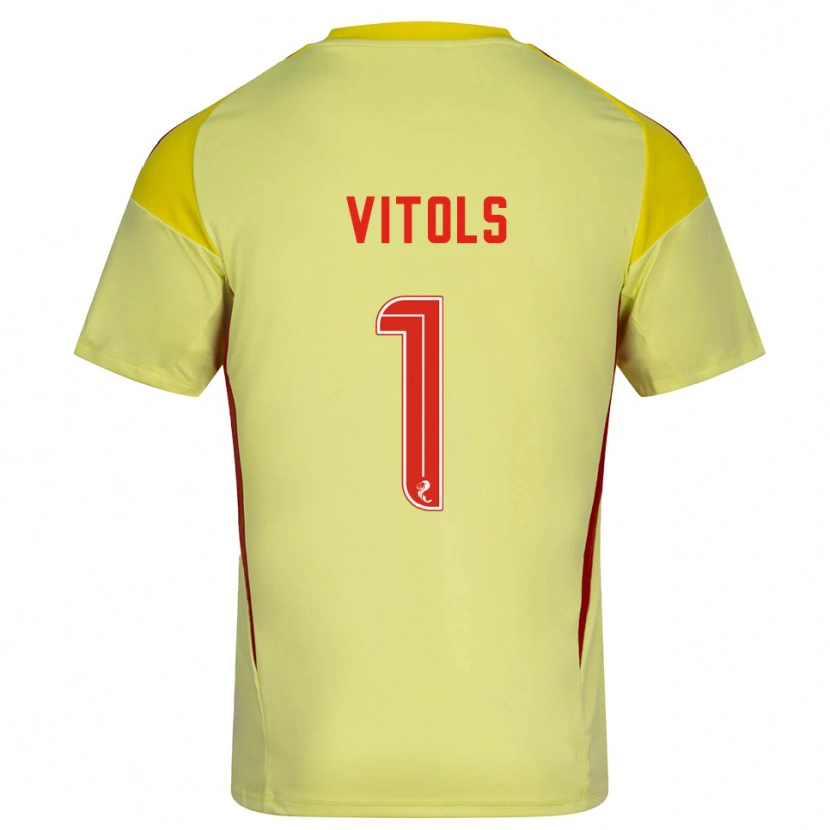 Danxen Donna Rodrigo Vitols #1 Maglia Gara Portiere Rosso Giallo 2025/26 Maglietta
