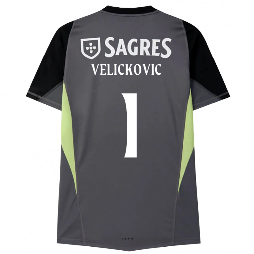Danxen Donna Luka Veličković #1 Maglia Gara Portiere Grigio Scuro Nero 2025/26 Maglietta