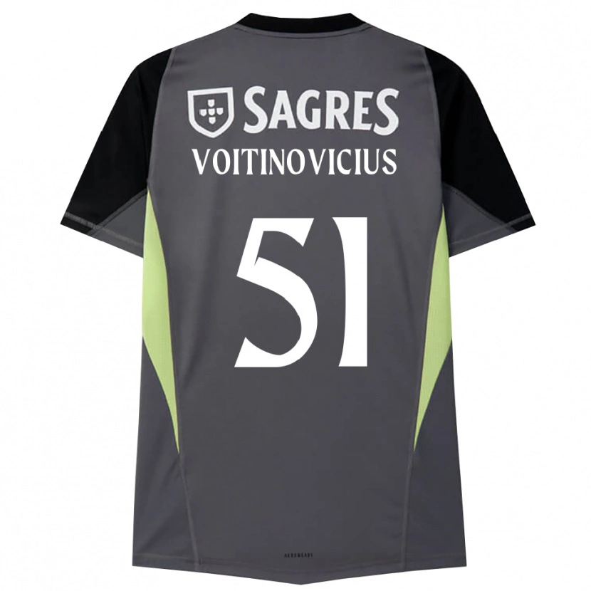 Danxen Donna Arnas Voitinovičius #51 Maglia Gara Portiere Grigio Scuro Nero 2025/26 Maglietta