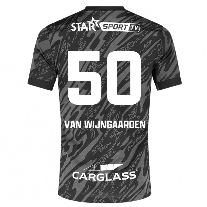 Danxen Donna Maren Van Wijngaarden #50 Maglia Gara Portiere Grigio Scuro Nero 2025/26 Maglietta