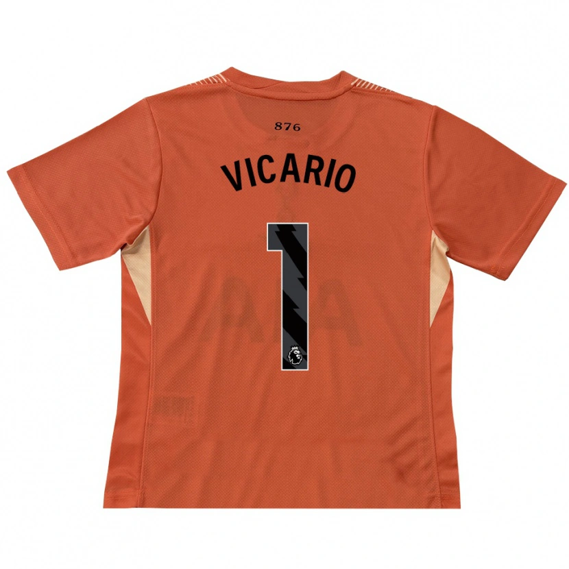 Danxen Donna Guglielmo Vicario #1 Maglia Gara Portiere Arancio Nero 2025/26 Maglietta