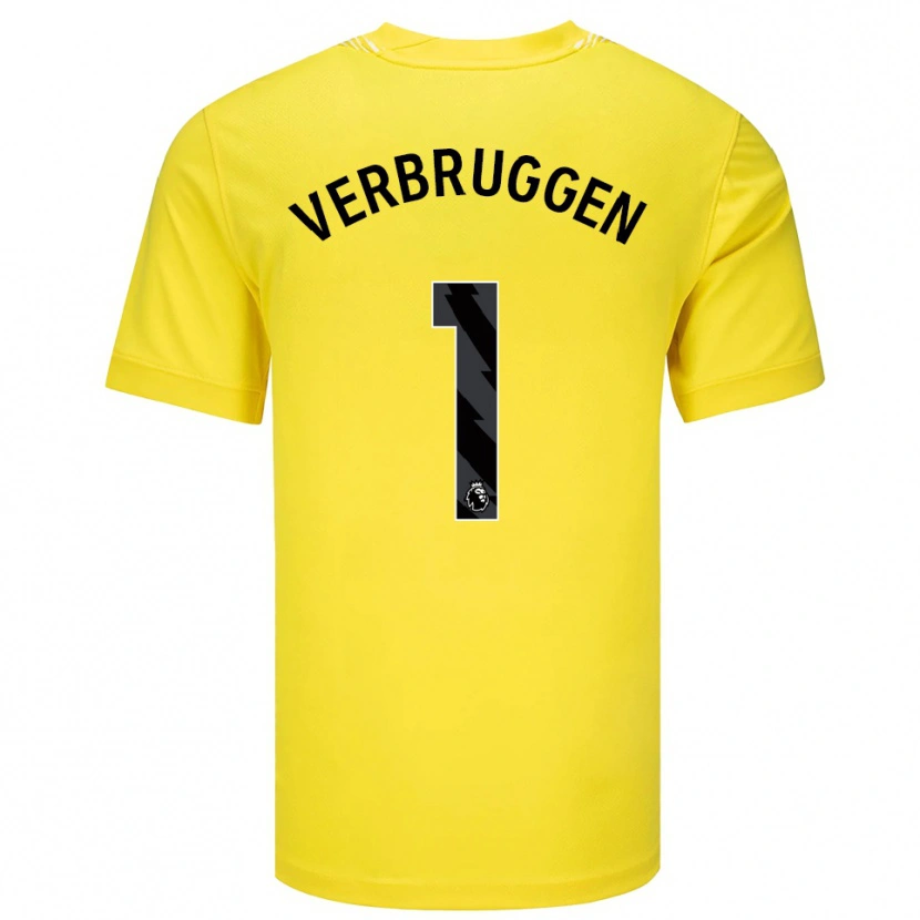 Danxen Donna Bart Verbruggen #1 Maglia Gara Portiere Giallo Nero 2025/26 Maglietta