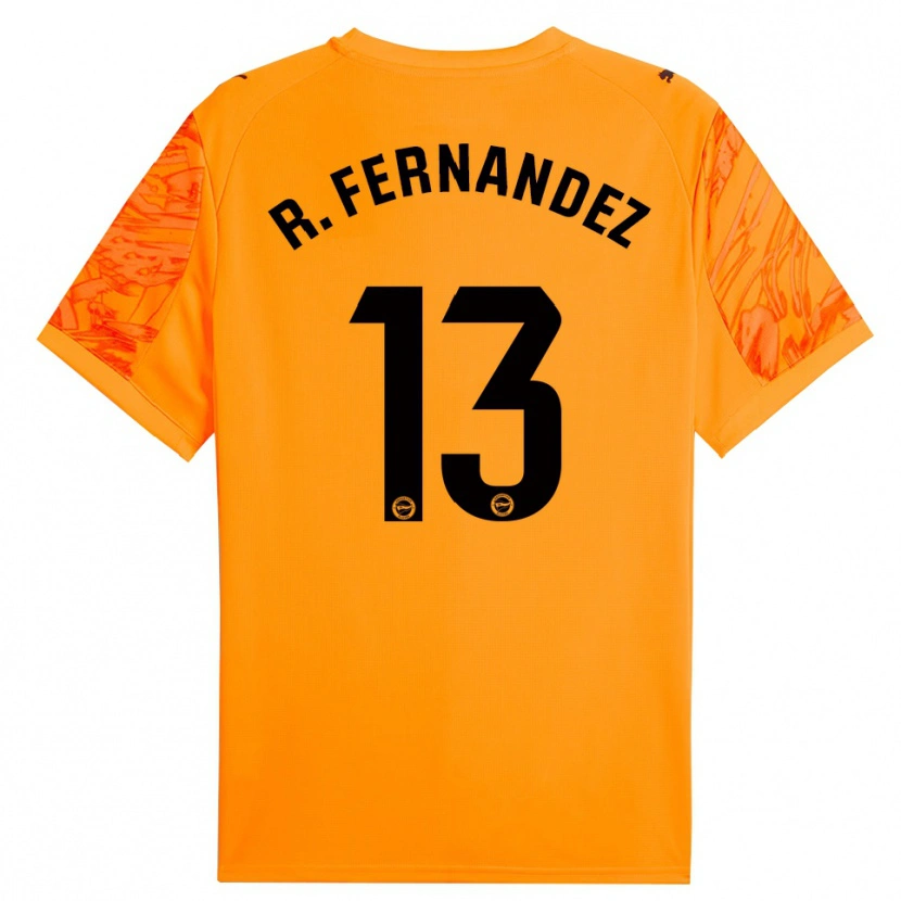 Danxen Donna Raúl Fernández #13 Maglia Gara Portiere Arancione Nero 2025/26 Maglietta