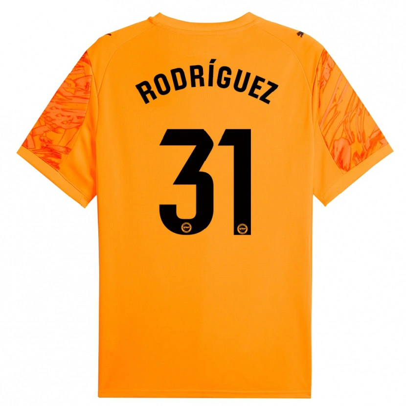 Danxen Donna Adrián Rodríguez #31 Maglia Gara Portiere Arancione Nero 2025/26 Maglietta