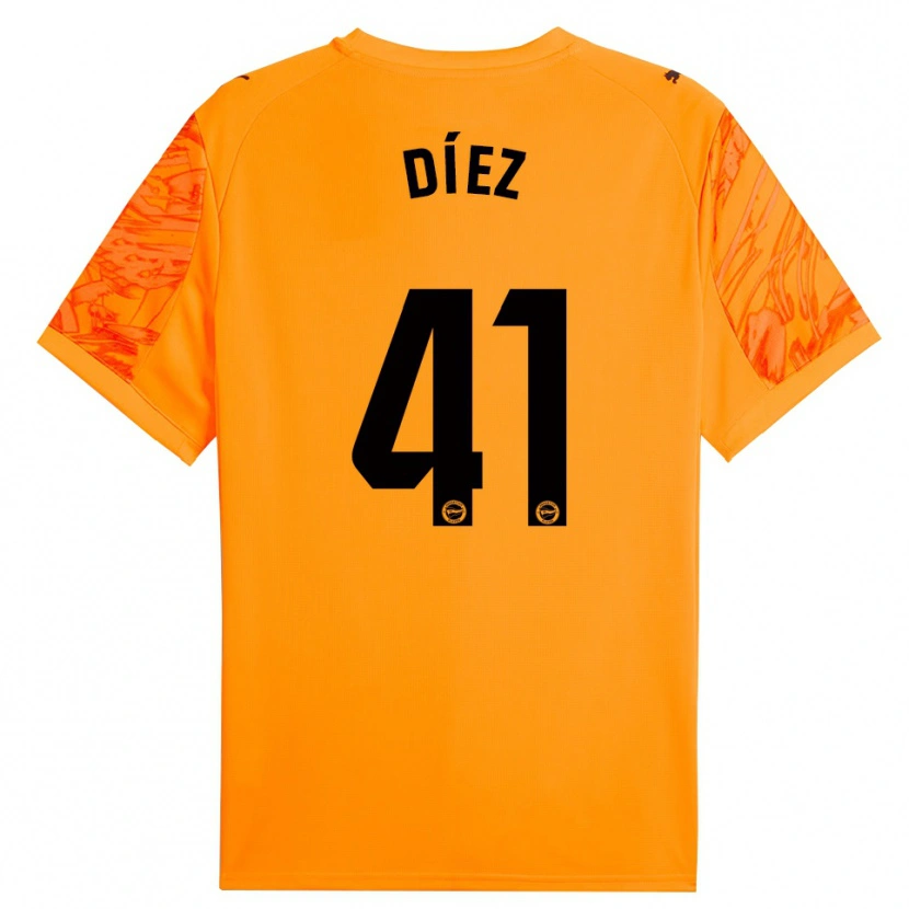 Danxen Donna Victor Díez #41 Maglia Gara Portiere Arancione Nero 2025/26 Maglietta