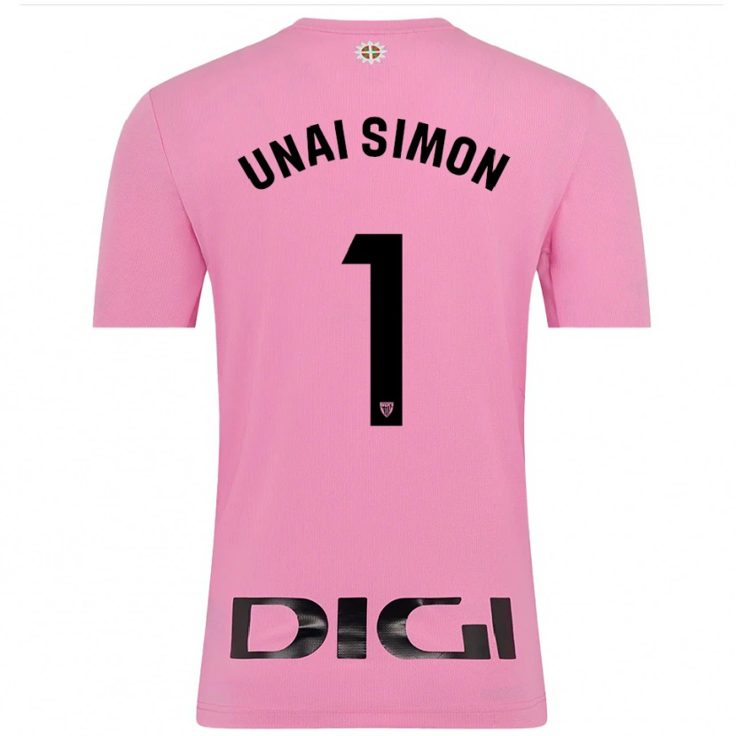 Danxen Donna Unai Simón #1 Maglia Gara Portiere Rosa Nero 2025/26 Maglietta