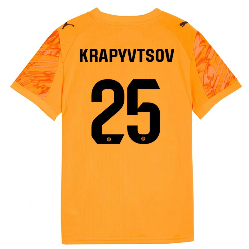 Danxen Donna Vladyslav Krapyvtsov #25 Maglia Gara Portiere Arancione Nero 2025/26 Maglietta