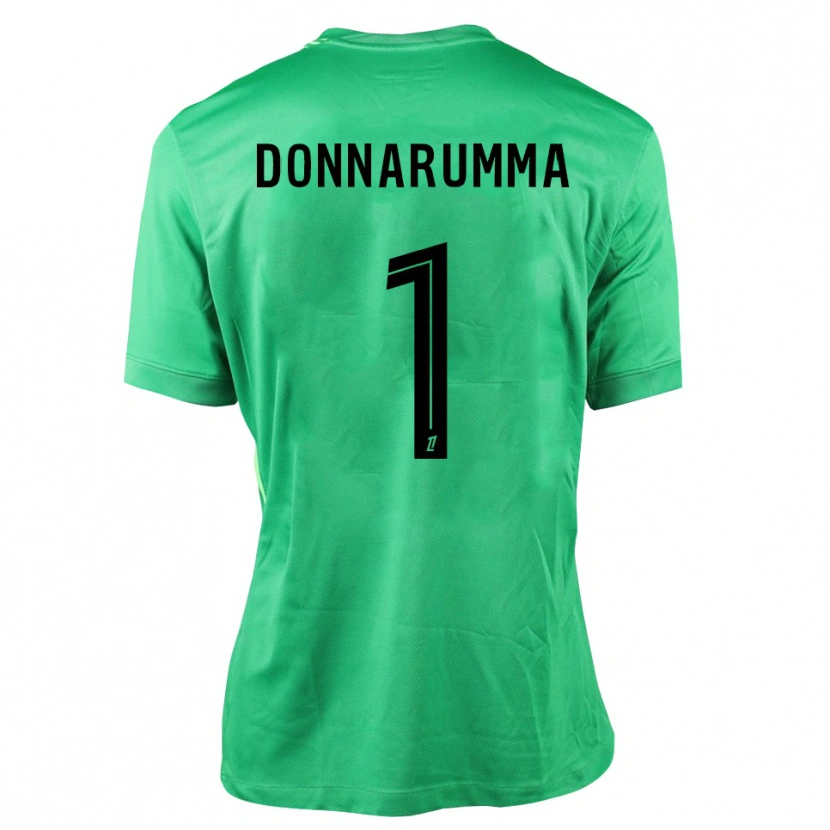 Danxen Donna Gianluigi Donnarumma #1 Maglia Gara Portiere Verde Nero 2025/26 Maglietta