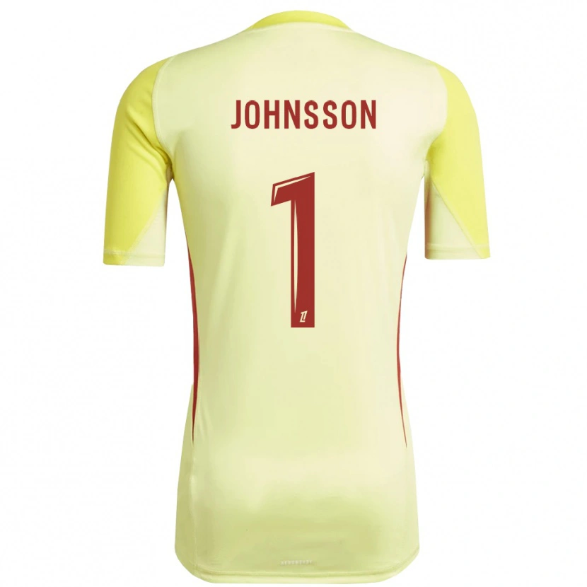 Danxen Donna Karl-Johan Johnsson #1 Maglia Gara Portiere Giallo Chiaro Rosso 2025/26 Maglietta