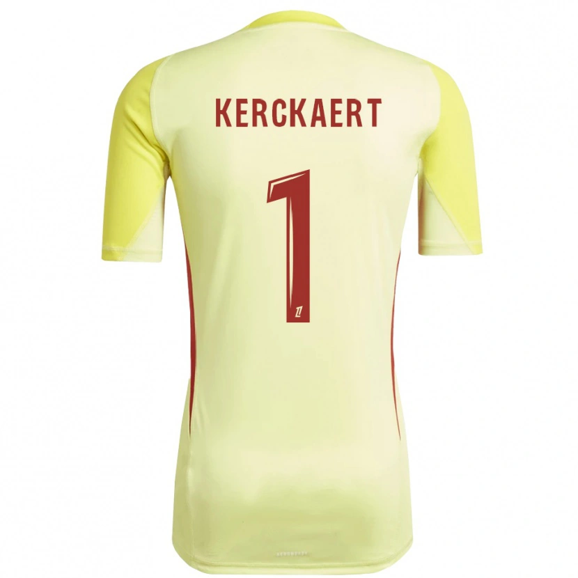 Danxen Donna Gabriel Kerckaert #1 Maglia Gara Portiere Giallo Chiaro Rosso 2025/26 Maglietta