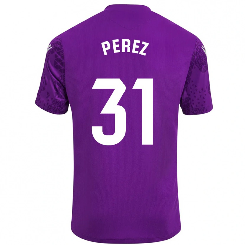 Danxen Donna Ángel Pérez #31 Maglia Gara Portiere Viola Scuro Bianco 2025/26 Maglietta