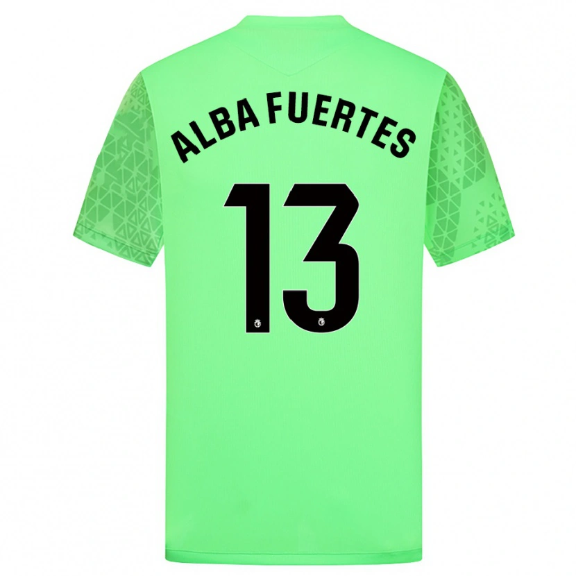 Danxen Donna Alba Fuertes #13 Maglia Gara Portiere Verde Prato Nero 2025/26 Maglietta