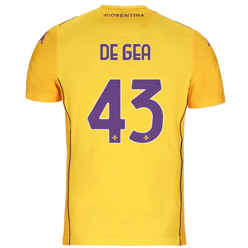 Danxen Donna David de Gea #43 Maglia Gara Portiere Arancione Giallo Viola 2025/26 Maglietta