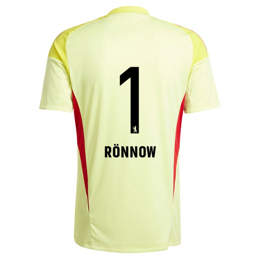 Danxen Donna Frederik Rönnow #1 Maglia Gara Portiere Giallo Chiaro Nero 2025/26 Maglietta