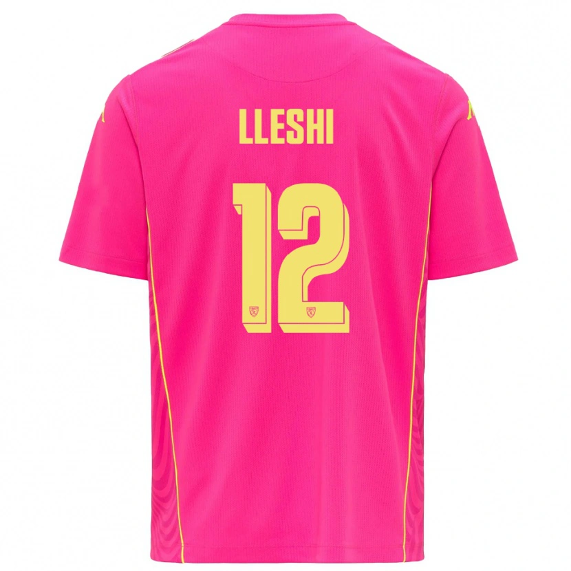 Danxen Donna Leonardo Lleshi #12 Maglia Gara Portiere Rosa Intenso Giallo 2025/26 Maglietta