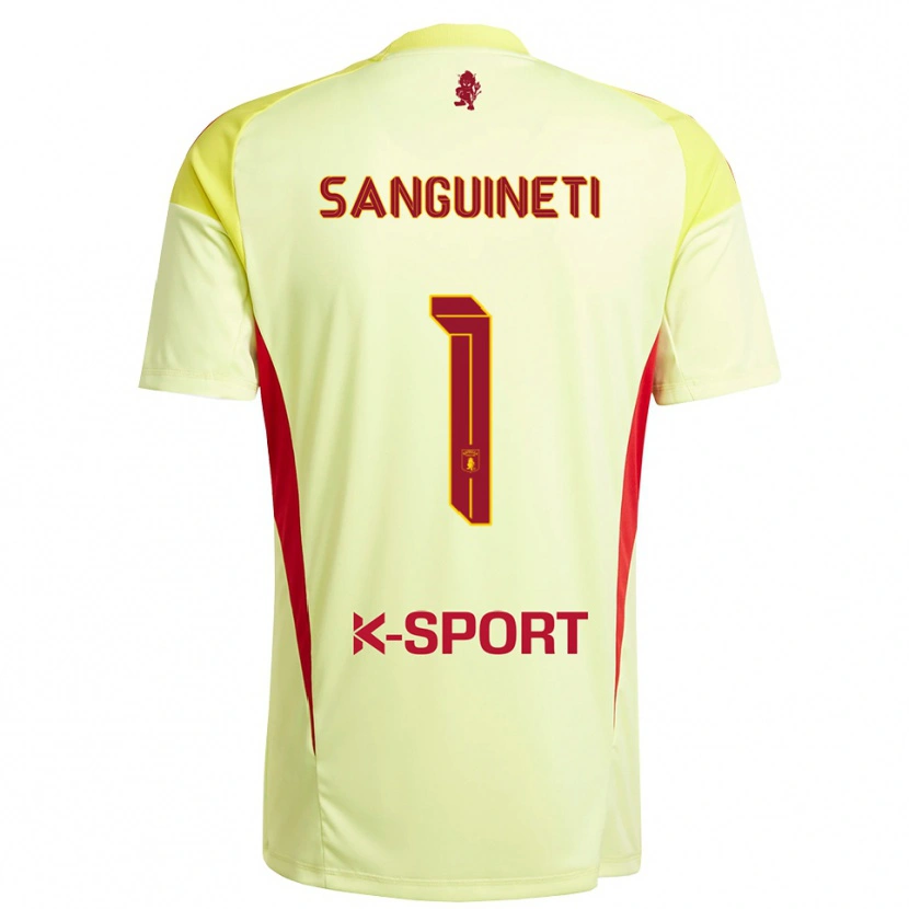 Danxen Donna Michele Sanguineti #1 Maglia Gara Portiere Giallo Chiaro Rosso 2025/26 Maglietta