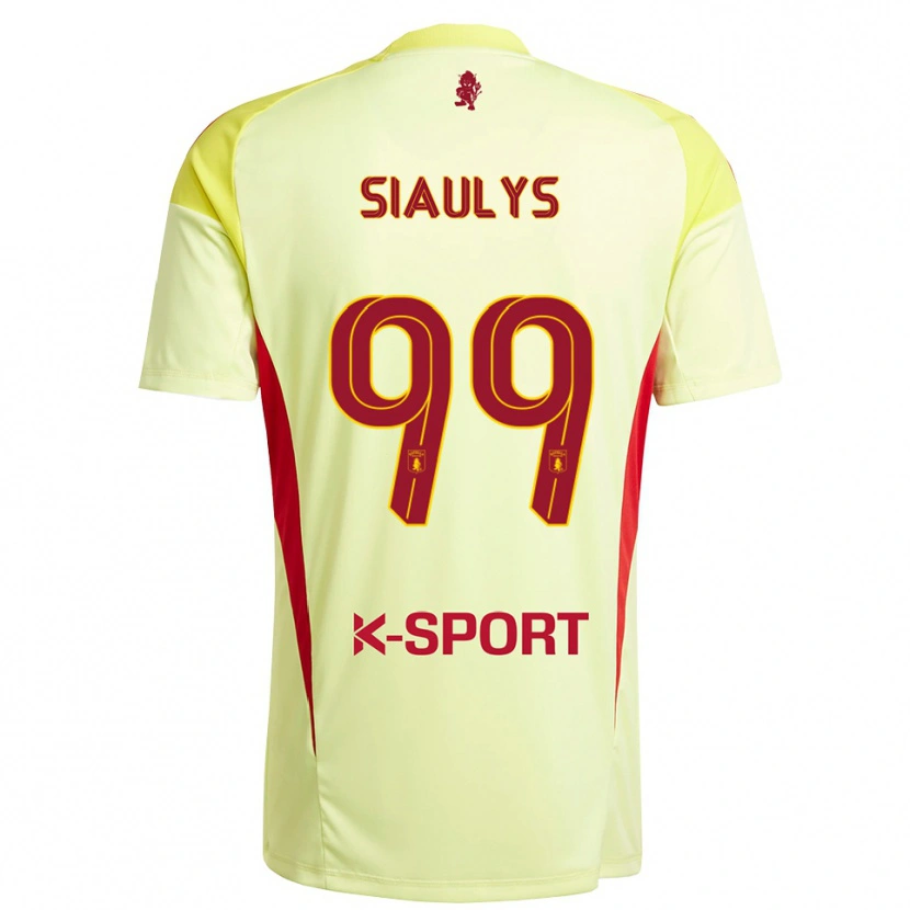 Danxen Donna Ovidijus Siaulys #99 Maglia Gara Portiere Giallo Chiaro Rosso 2025/26 Maglietta