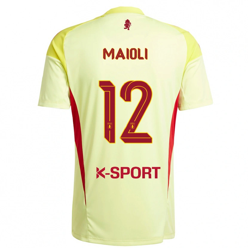 Danxen Donna Francesco Maioli #12 Maglia Gara Portiere Giallo Chiaro Rosso 2025/26 Maglietta