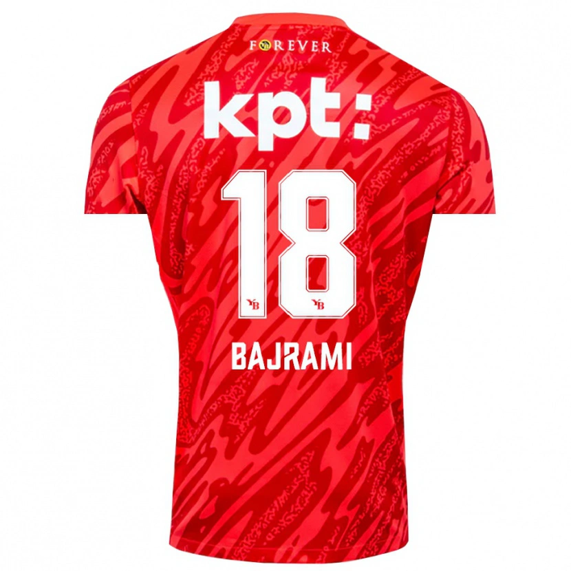 Danxen Donna Ardian Bajrami #18 Maglia Gara Portiere Bianco Rosso 2025/26 Maglietta