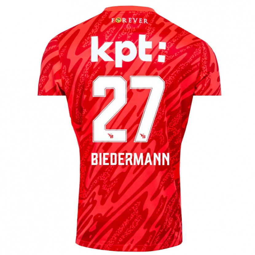 Danxen Donna Tamara Biedermann #27 Maglia Gara Portiere Bianco Rosso 2025/26 Maglietta