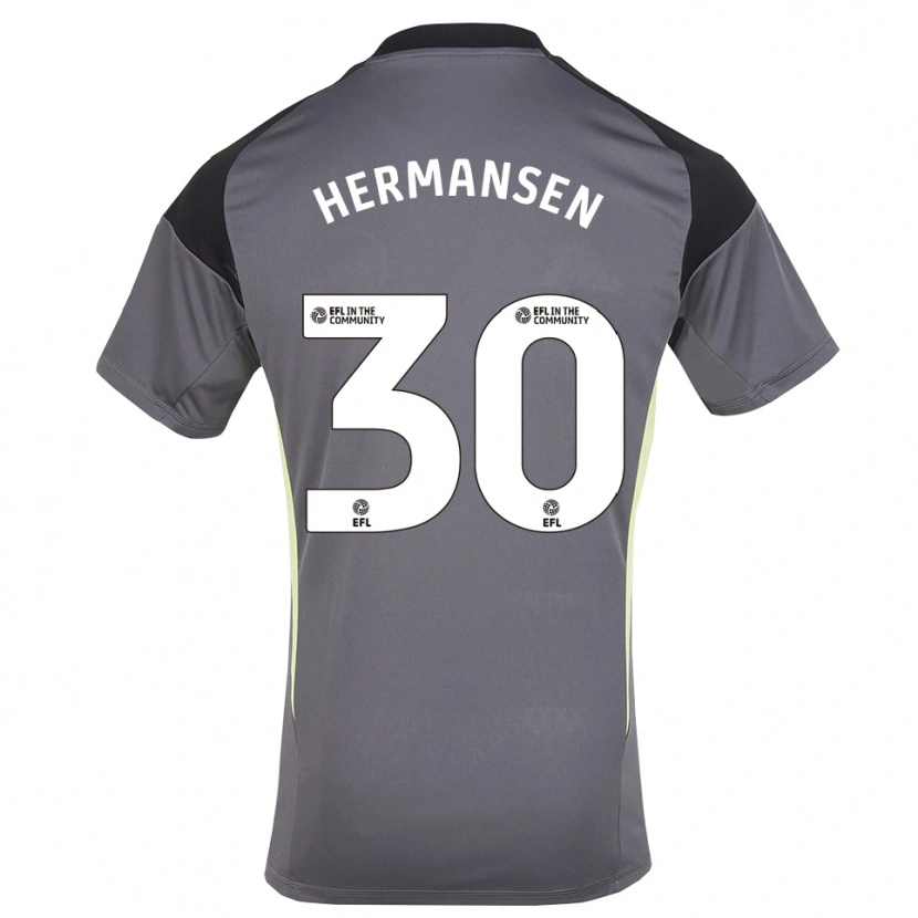 Danxen Donna Mads Hermansen #30 Maglia Gara Portiere Bianco Grigio 2025/26 Maglietta