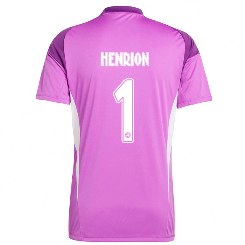 Danxen Donna Martin Henrion #1 Maglia Gara Portiere Viola Chiaro Bianco 2025/26 Maglietta