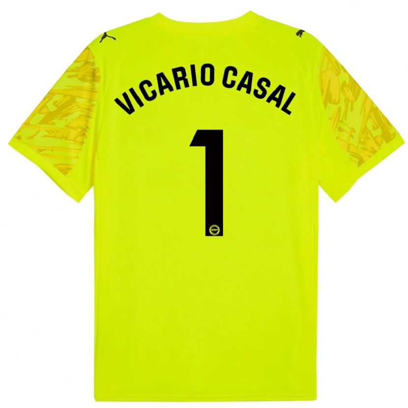 Danxen Donna Jimena Vicario Casal #1 Maglia Gara Portiere Giallo Nero 2025/26 Maglietta