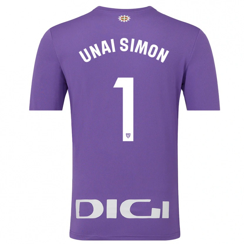Danxen Donna Unai Simón #1 Maglia Gara Portiere Viola Bianco 2025/26 Maglietta