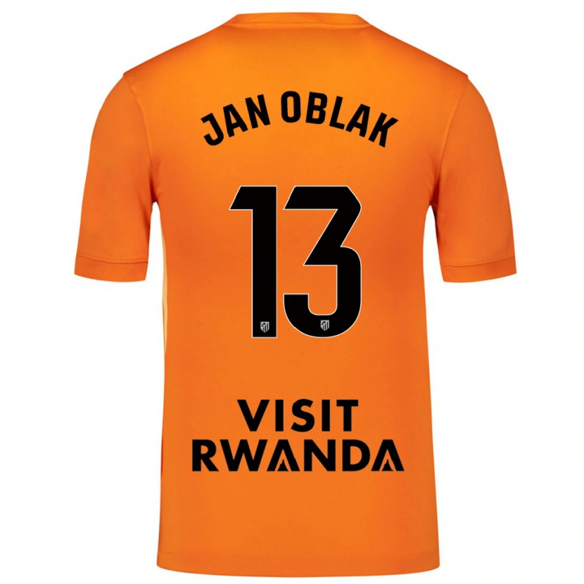 Danxen Donna Jan Oblak #13 Maglia Gara Portiere Arancione Nero 2025/26 Maglietta