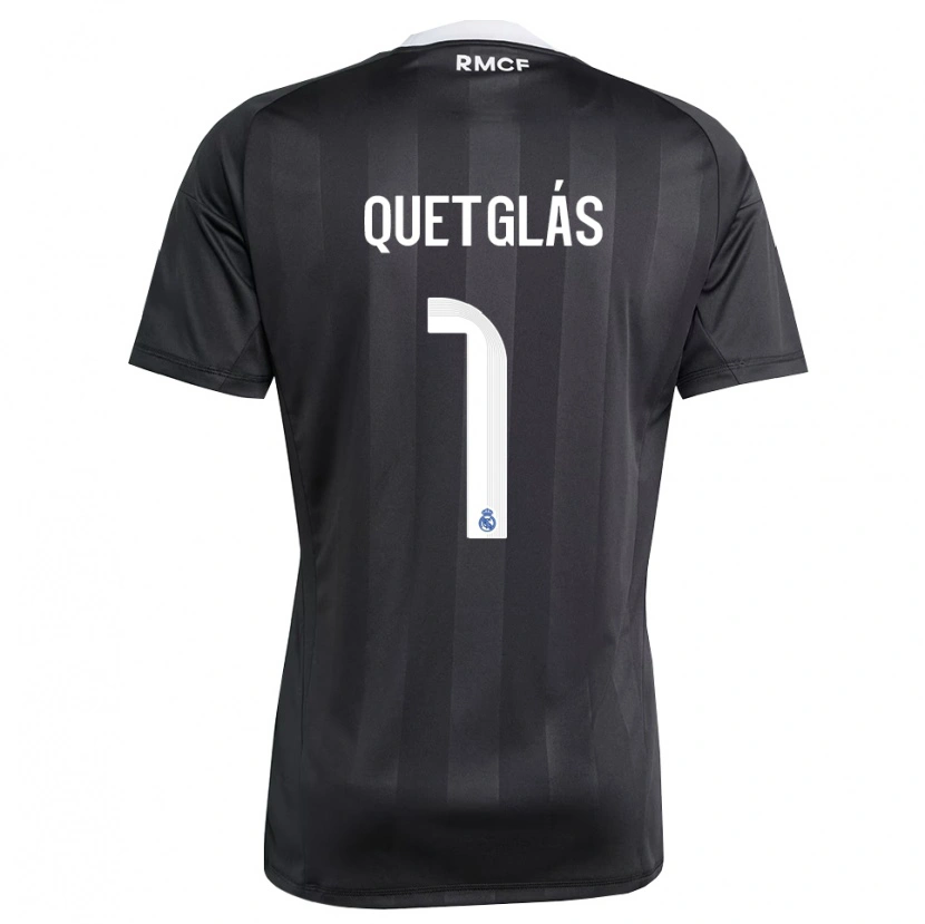Danxen Donna Ferran Quetglás #1 Maglia Gara Portiere Nero Bianco 2025/26 Maglietta