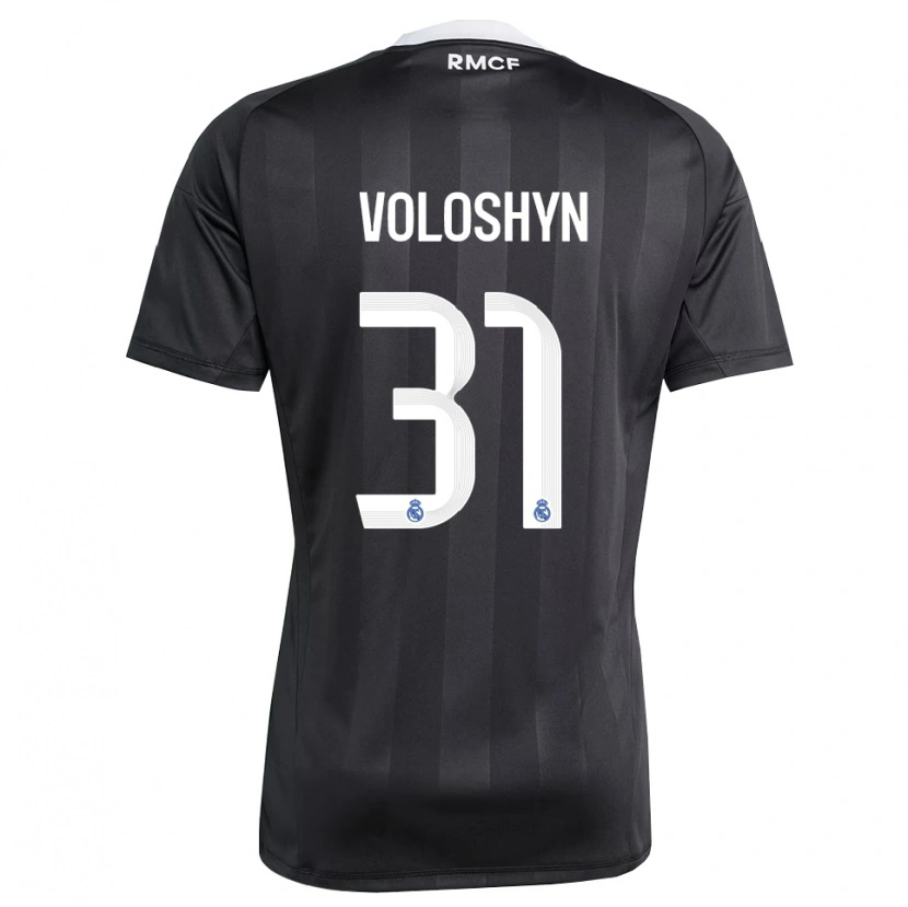 Danxen Donna Ilya Voloshyn #31 Maglia Gara Portiere Nero Bianco 2025/26 Maglietta