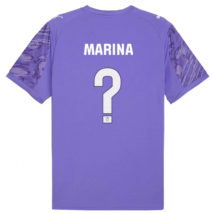 Danxen Donna Marina Llacer Muñoz #0 Maglia Gara Portiere Lilla Bianco 2025/26 Maglietta