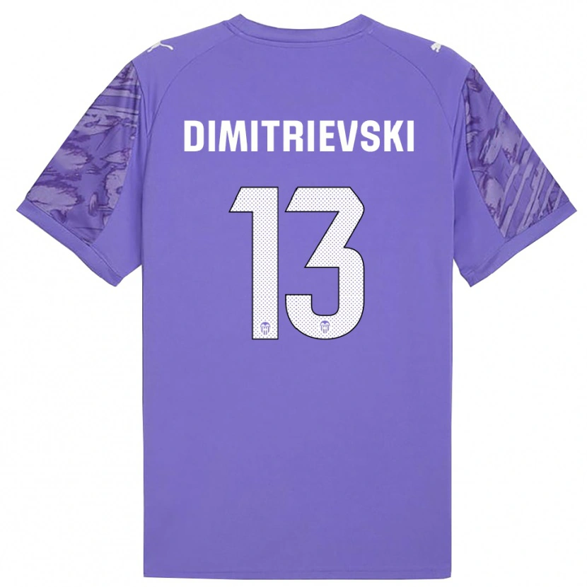Danxen Donna Stole Dimitrievski #13 Maglia Gara Portiere Lilla Bianco 2025/26 Maglietta