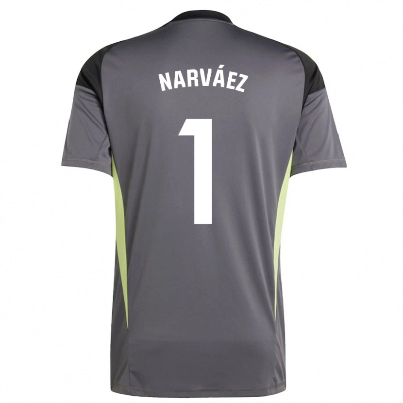 Danxen Donna Miguel Narváez #1 Maglia Gara Portiere Grigio Scuro Nero 2025/26 Maglietta