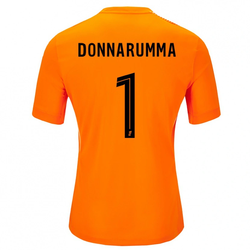 Danxen Donna Gianluigi Donnarumma #1 Maglia Gara Portiere Arancione Nero 2025/26 Maglietta