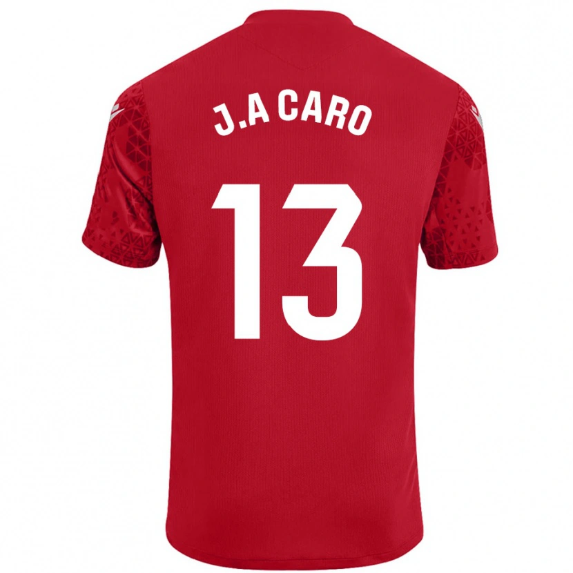 Danxen Donna José Antonio Caro #13 Maglia Gara Portiere Rosso Bianco 2025/26 Maglietta