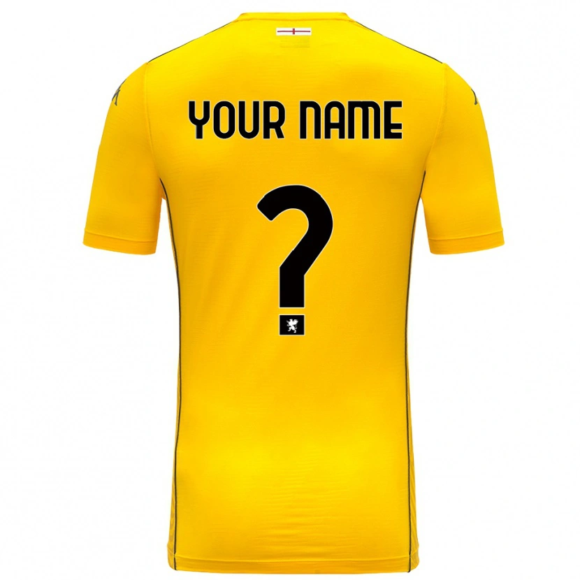 Danxen Donna Genoa CFC Maglia Gara Portiere Giallo Scuro Nero 2025/26 Maglietta