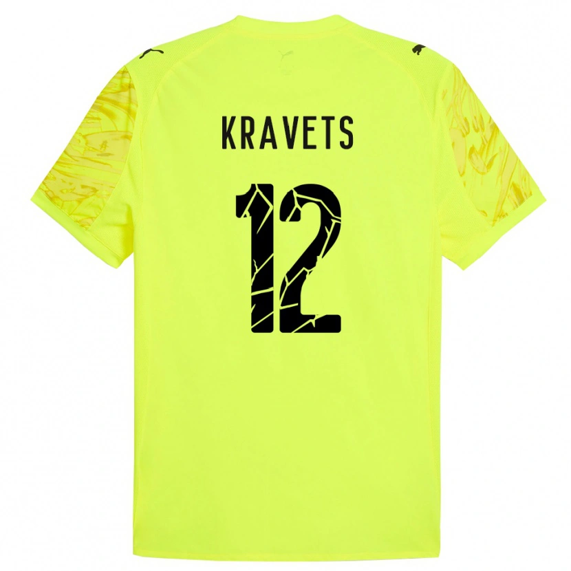 Danxen Donna Vladyslav Kravets #12 Maglia Gara Portiere Verde Giallo 2025/26 Maglietta