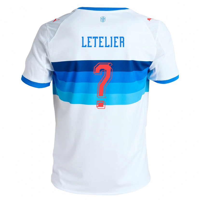 Danxen Bambino Maglia Nicolás Letelier #0 Bianco Azzurro Kit Gara Home 2026/27 Maglietta