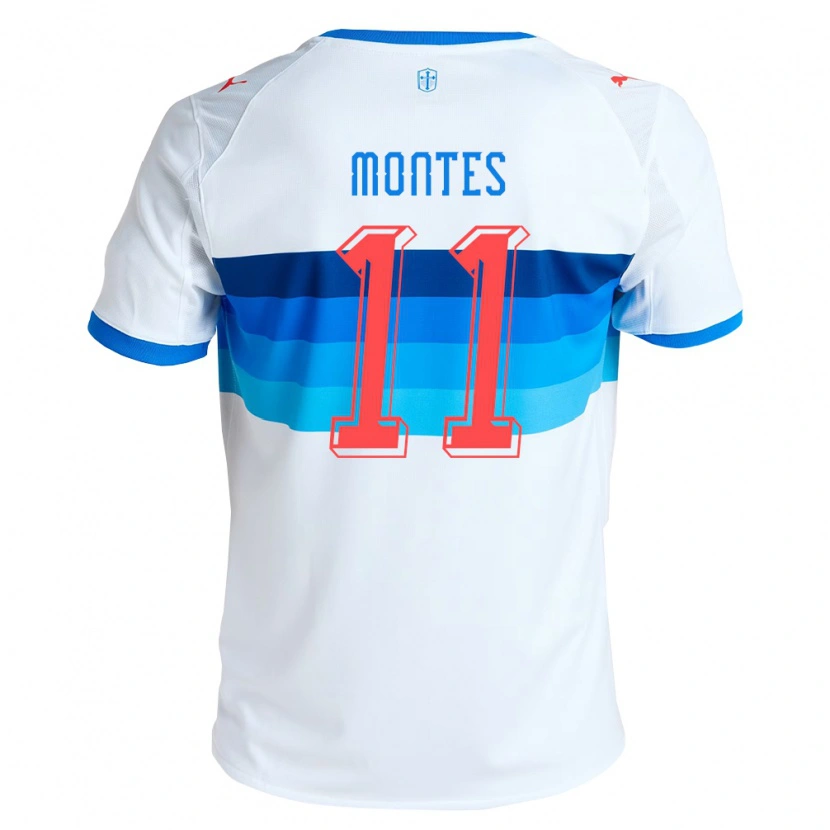 Danxen Bambino Maglia Clemente Montes #11 Bianco Azzurro Kit Gara Home 2026/27 Maglietta
