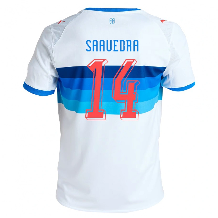 Danxen Bambino Maglia Danilo Saavedra #14 Bianco Azzurro Kit Gara Home 2026/27 Maglietta