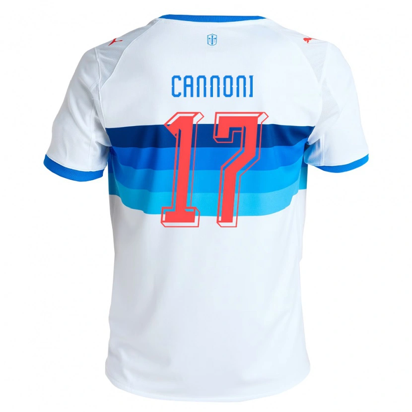 Danxen Bambino Maglia Antonio Cannoni #17 Bianco Azzurro Kit Gara Home 2026/27 Maglietta